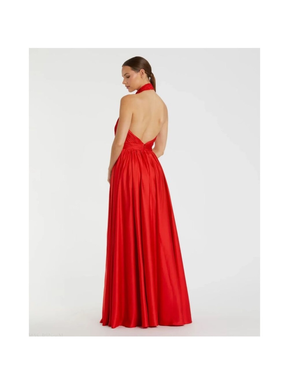 Mac Duggal Women's Rosette Halter Chiffon Evening Gown Size 24 - Picture 2 of 8